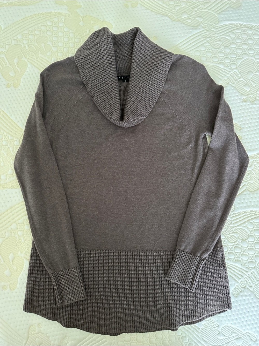 Cyrus Mauve-Taupe Shawl Collar Pullover